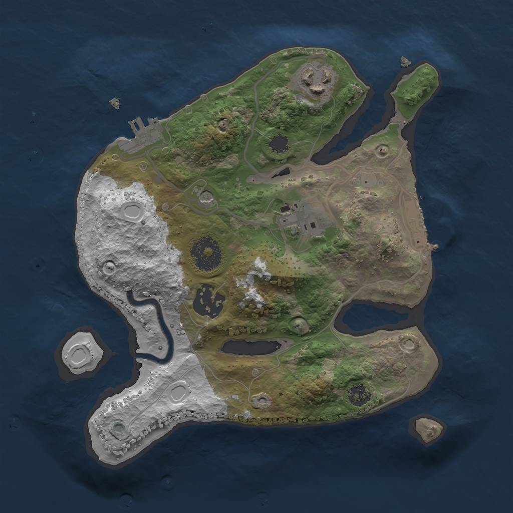 Rust Map: Procedural Map, Size: 2400, Seed: 121, 11 Monuments