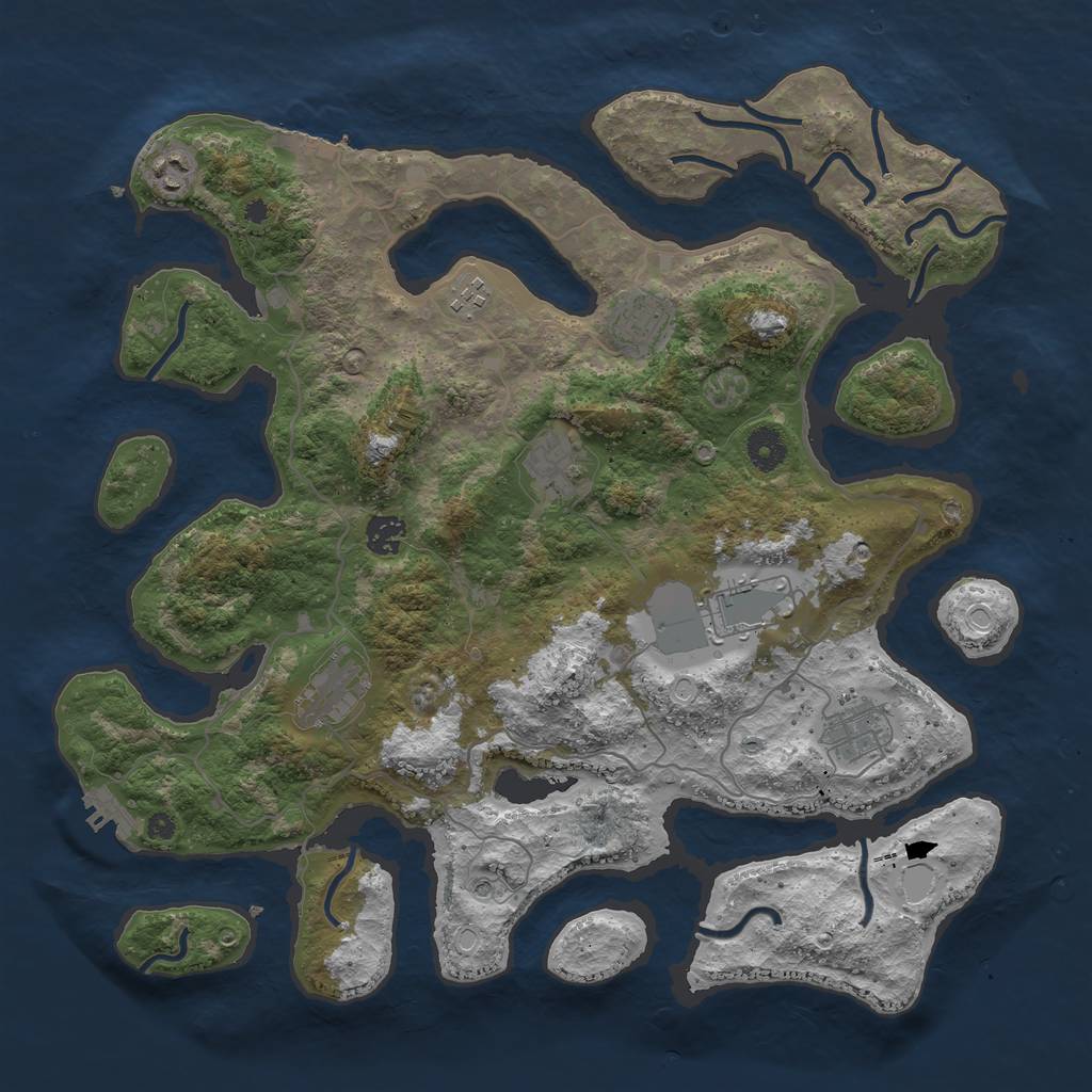 Rust Map: Procedural Map, Size: 4000, Seed: 1761612854, 16 Monuments