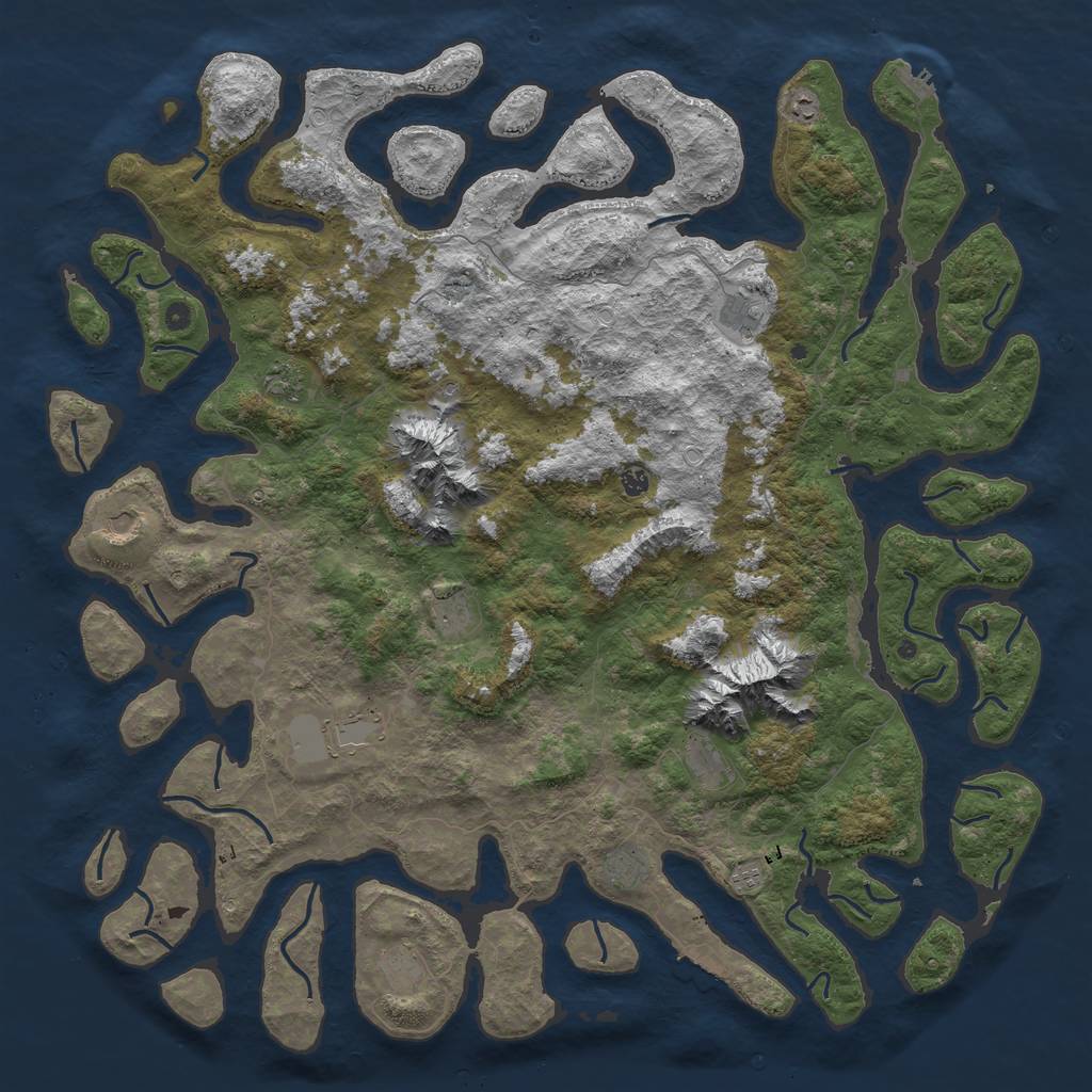 Rust Map: Procedural Map, Size: 6000, Seed: 2111482139, 19 Monuments