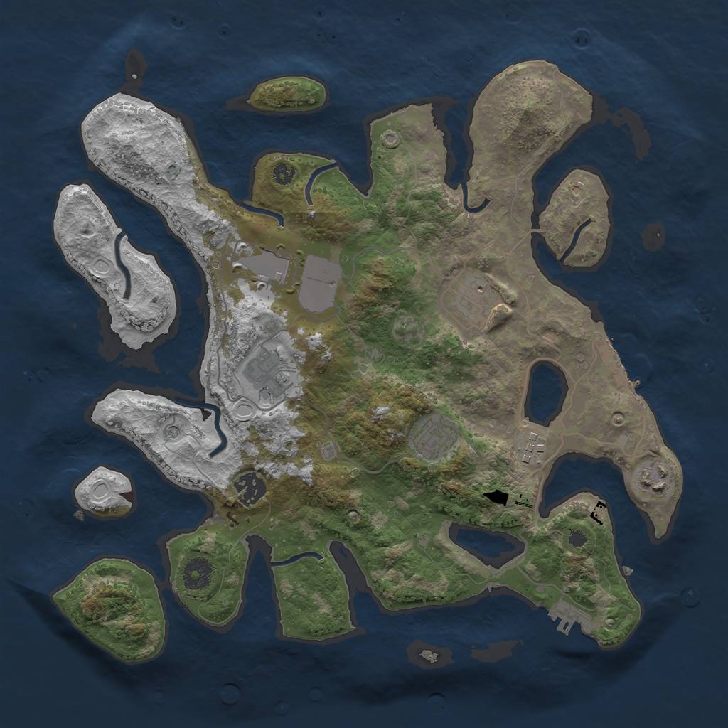 Rust Map: Procedural Map, Size: 3500, Seed: 97258, 15 Monuments