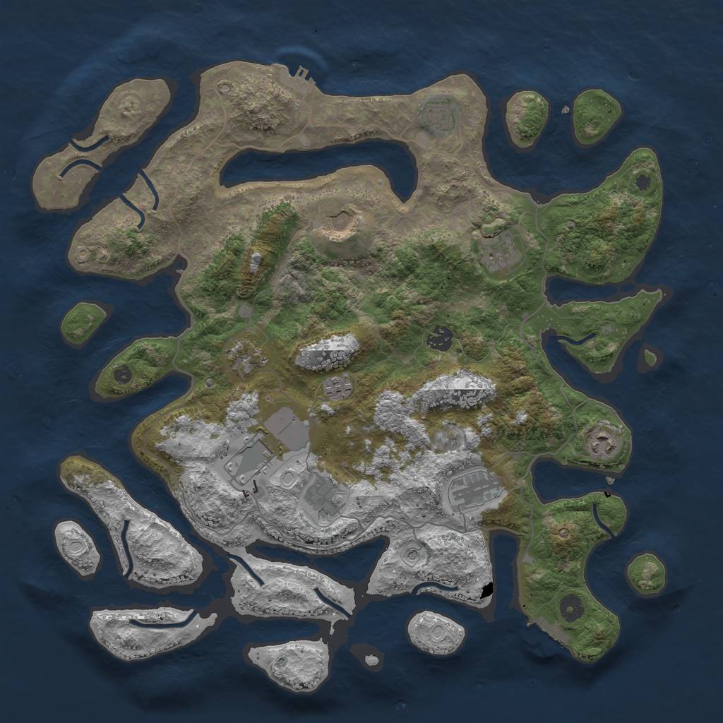 Rust Map: Procedural Map, Size: 4250, Seed: 3091976, 18 Monuments