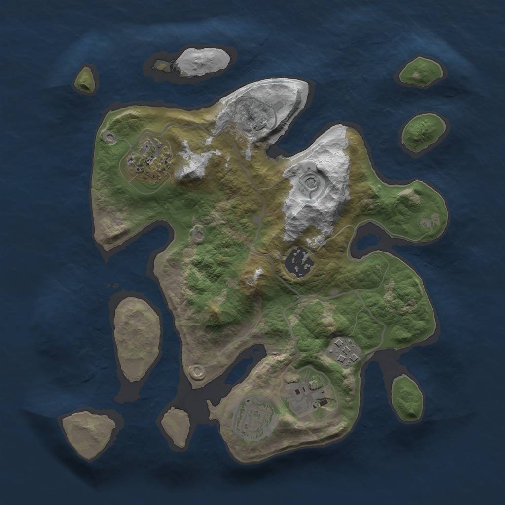 Rust Map: Barren, Size: 2700, Seed: 2008900, 8 Monuments