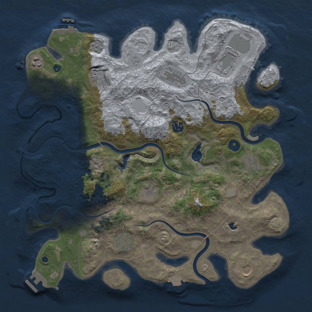 Rust Map: Procedural Map, Size: 4000, Seed: 1652304399, 16 Monuments