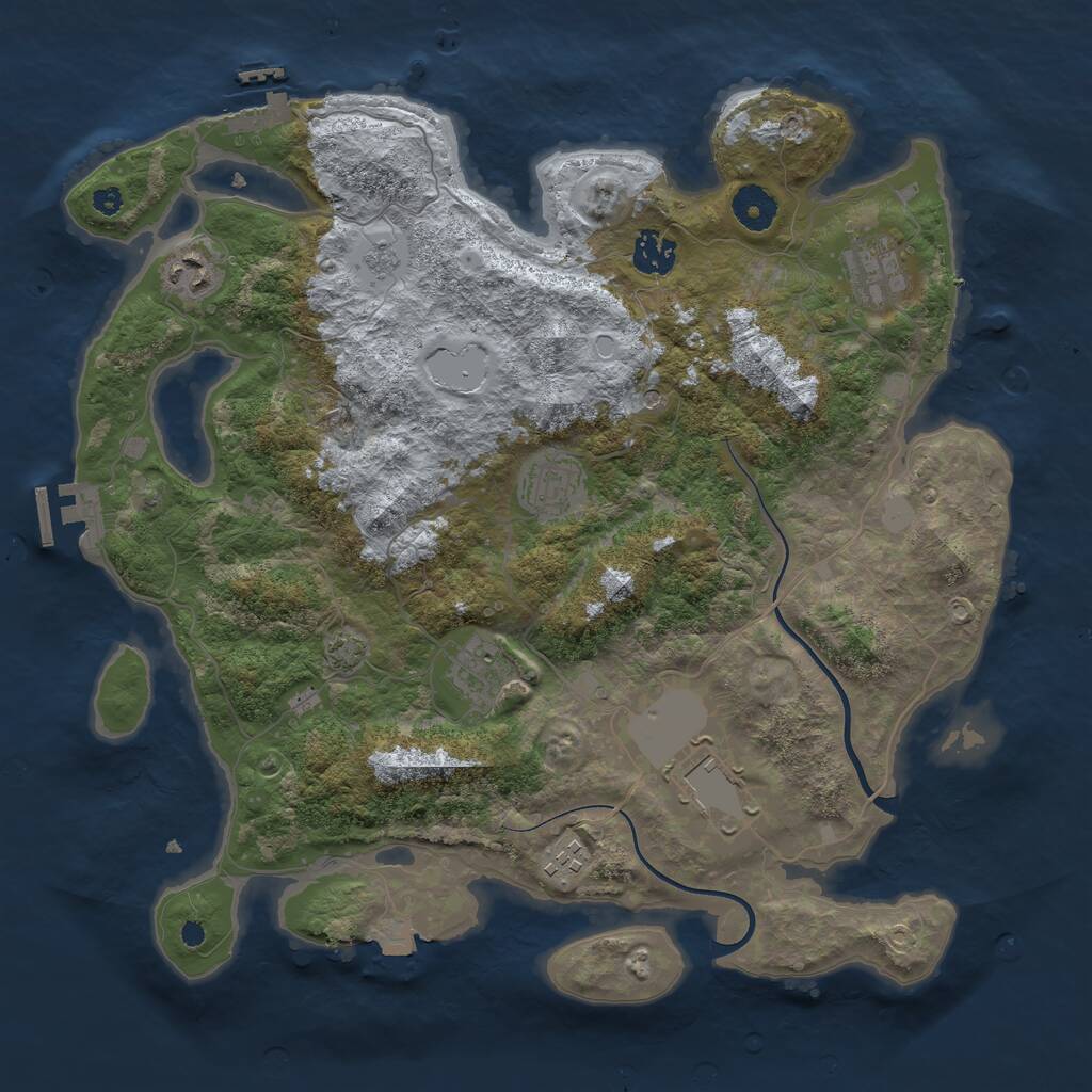 Rust Map: Procedural Map, Size: 3700, Seed: 41762326, 13 Monuments