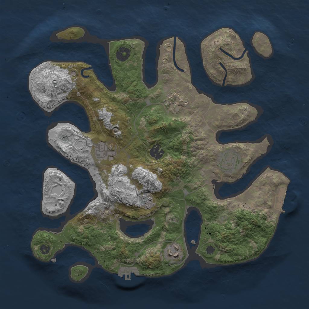 Rust Map: Procedural Map, Size: 3250, Seed: 4356, 14 Monuments