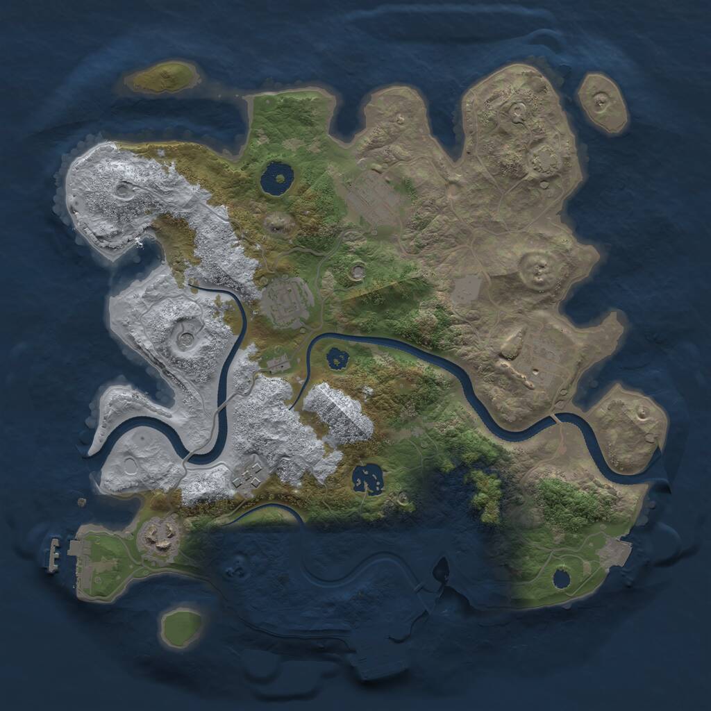 Rust Map: Procedural Map, Size: 3250, Seed: 4356, 11 Monuments