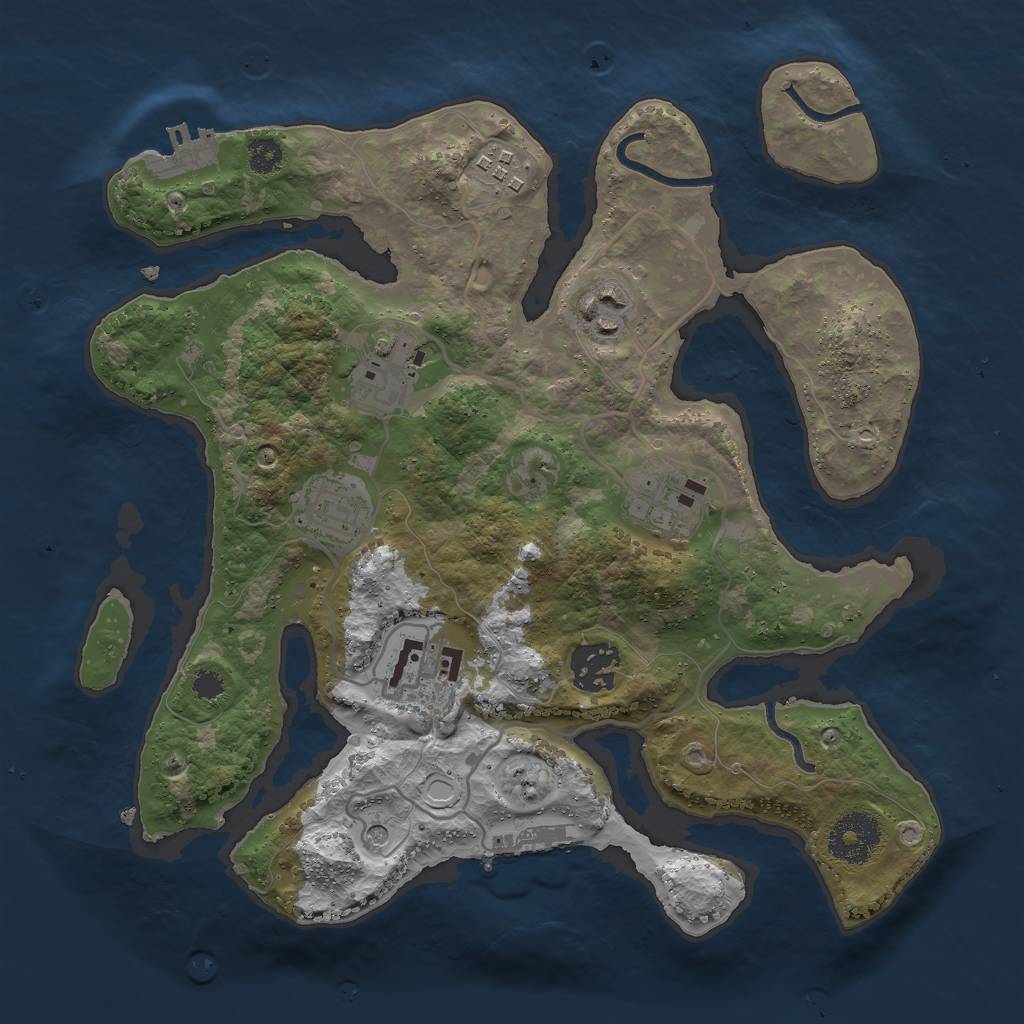 Rust Map: Procedural Map, Size: 3000, Seed: 815348, 15 Monuments