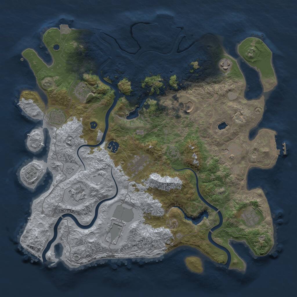 Rust Map: Procedural Map, Size: 4000, Seed: 15895, 17 Monuments