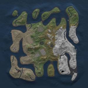 Thumbnail Rust Map: Procedural Map, Size: 3500, Seed: 7458365, 14 Monuments