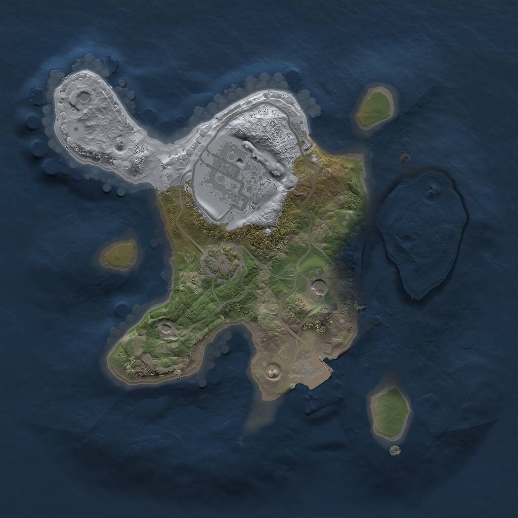Rust Map: Procedural Map, Size: 2000, Seed: 105289083, 4 Monuments