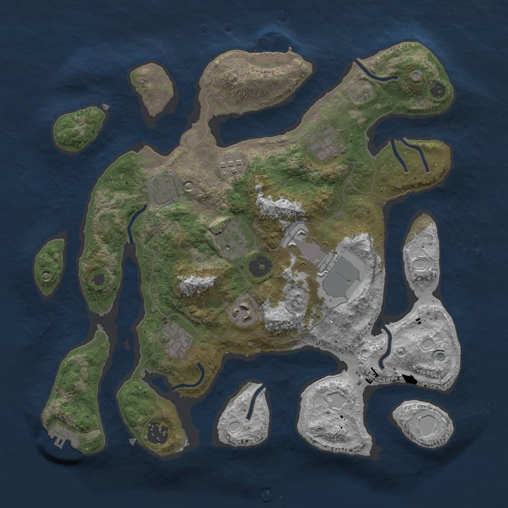 Rust Map: Procedural Map, Size: 3500, Seed: 120960918, 15 Monuments