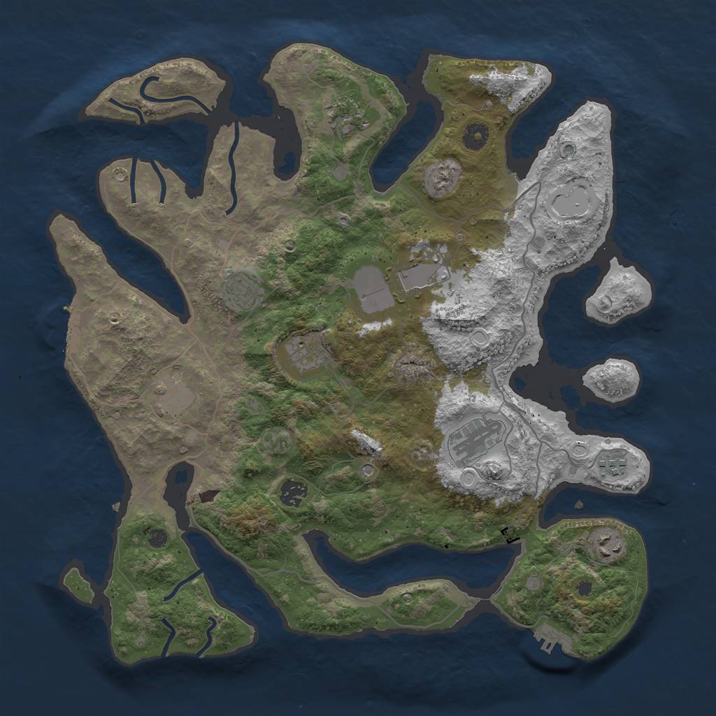 Rust Map: Procedural Map, Size: 4000, Seed: 1768738801, 17 Monuments