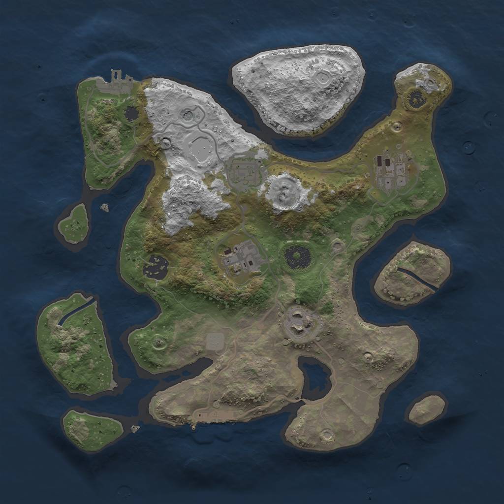 Rust Map: Procedural Map, Size: 3000, Seed: 430582122, 13 Monuments