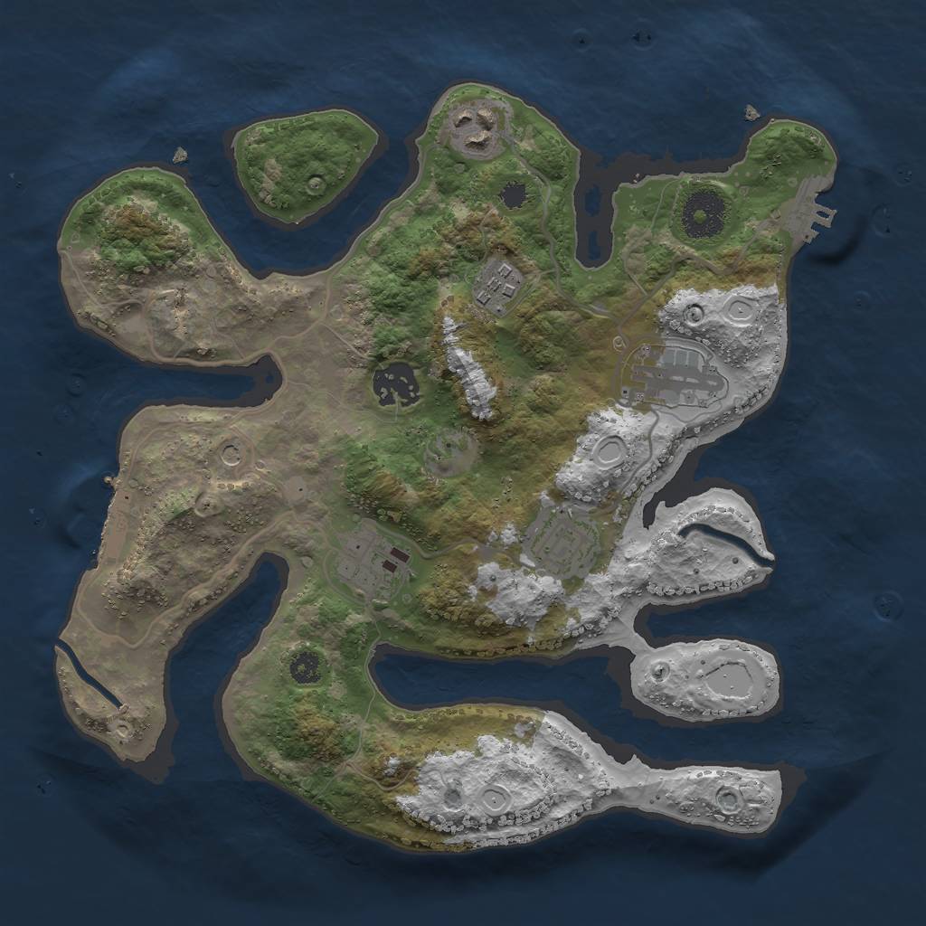 Rust Map: Procedural Map, Size: 3000, Seed: 6410, 14 Monuments