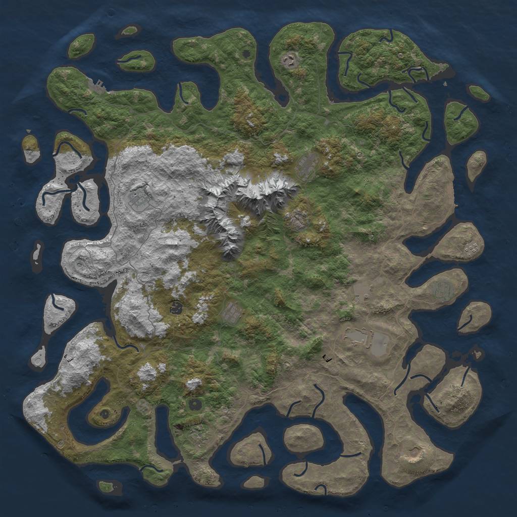 Rust Map: Procedural Map, Size: 6000, Seed: 6546541, 19 Monuments