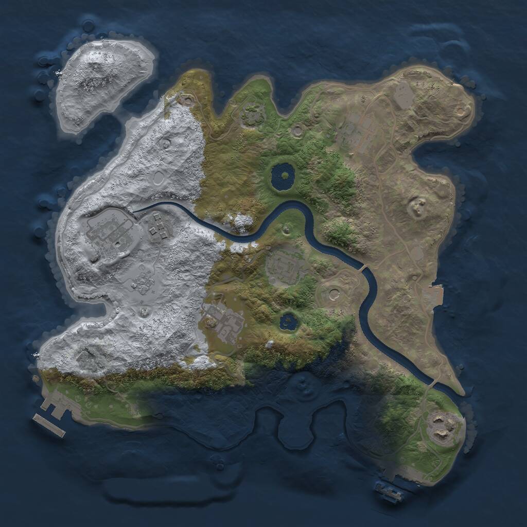 Rust Map: Procedural Map, Size: 3000, Seed: 556790162, 12 Monuments