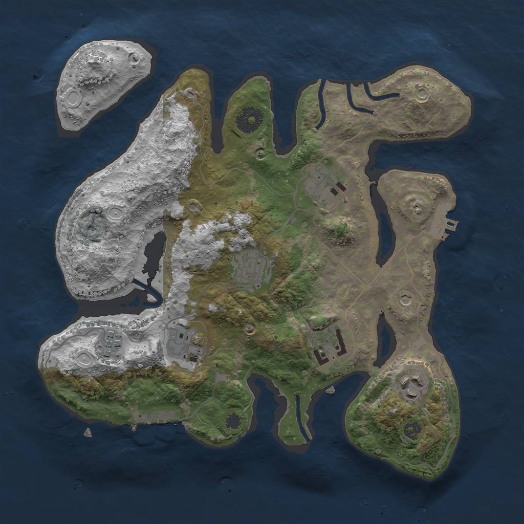 Rust Map: Procedural Map, Size: 3000, Seed: 556790162, 14 Monuments