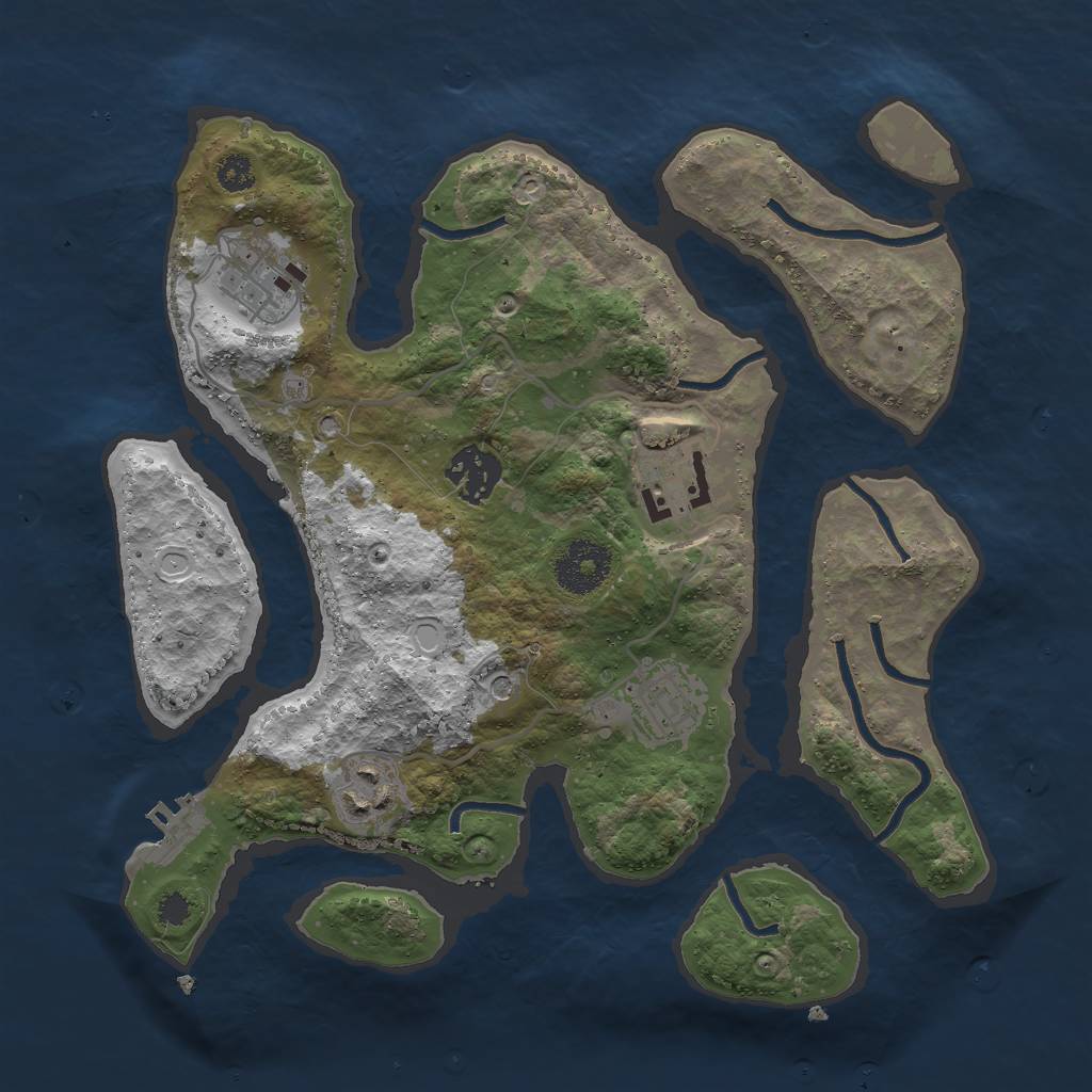 Rust Map: Procedural Map, Size: 3000, Seed: 946439, 12 Monuments