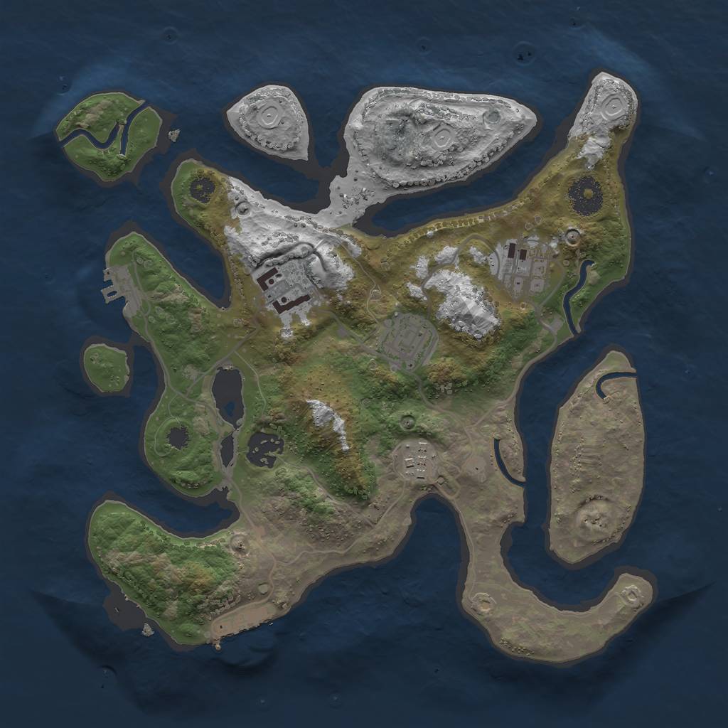Rust Map: Procedural Map, Size: 3000, Seed: 153779, 12 Monuments