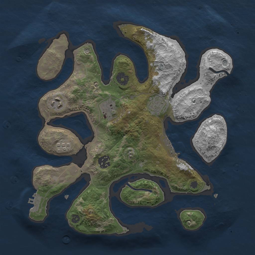 Rust Map: Procedural Map, Size: 3000, Seed: 6977959, 12 Monuments