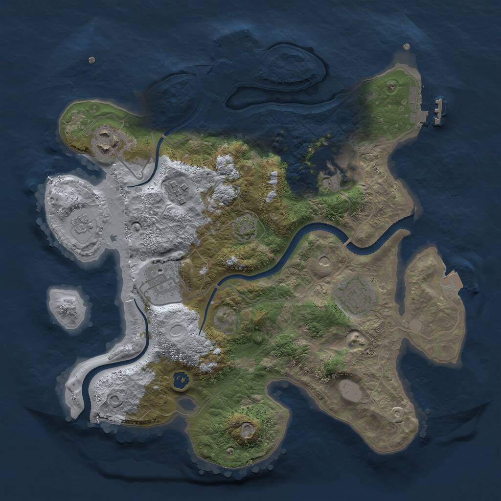 Rust Map: Procedural Map, Size: 3000, Seed: 4535483, 11 Monuments