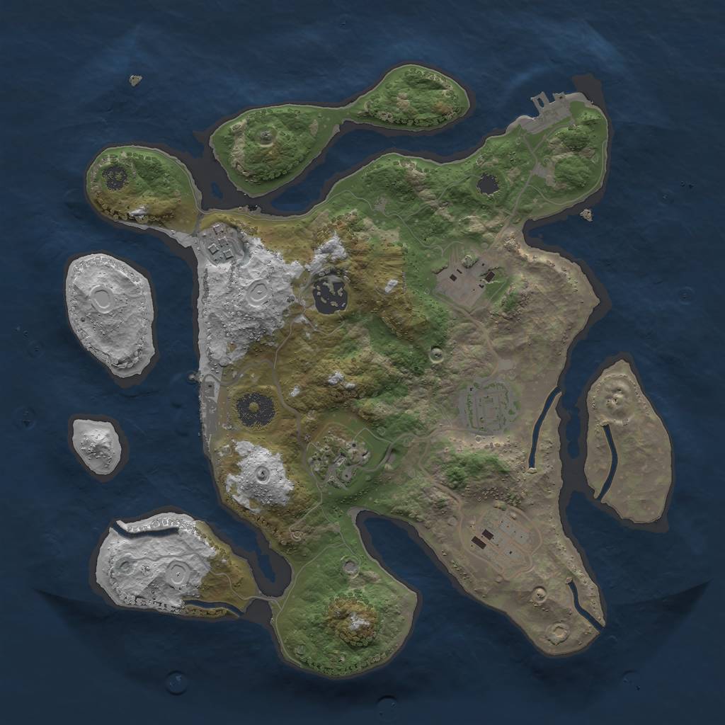 Rust Map: Procedural Map, Size: 3000, Seed: 4535483, 13 Monuments