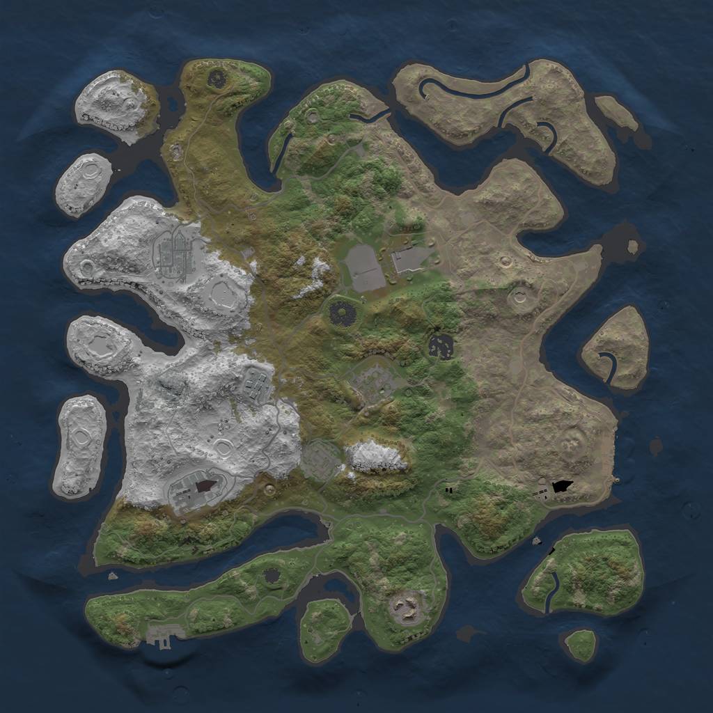 Rust Map: Procedural Map, Size: 4001, Seed: 1583655541, 16 Monuments