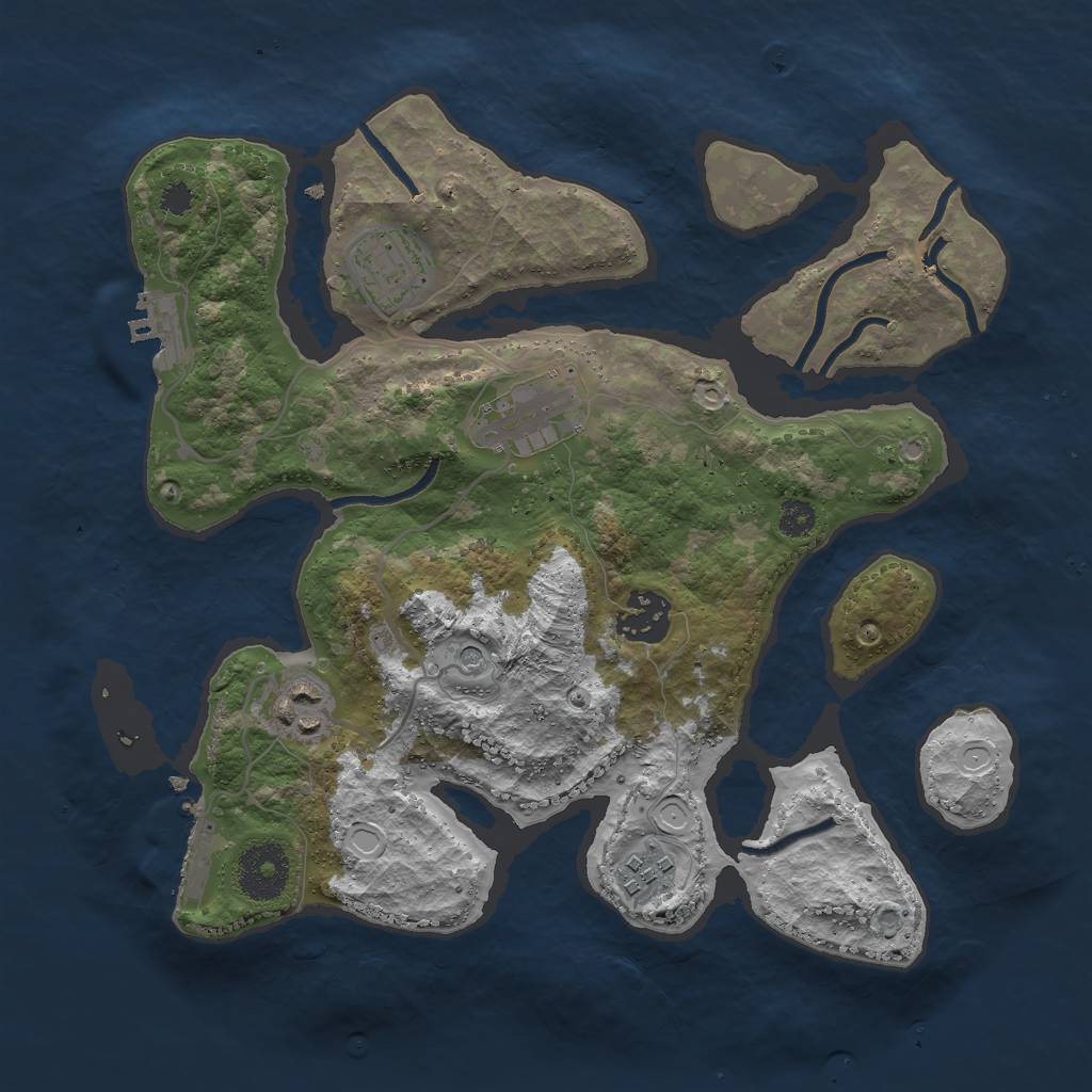 Rust Map: Procedural Map, Size: 3000, Seed: 5197, 13 Monuments