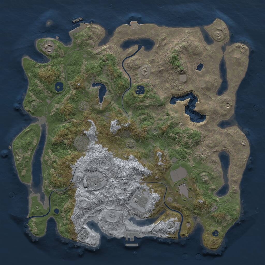 Rust Map: Procedural Map, Size: 4200, Seed: 1331458529, 14 Monuments