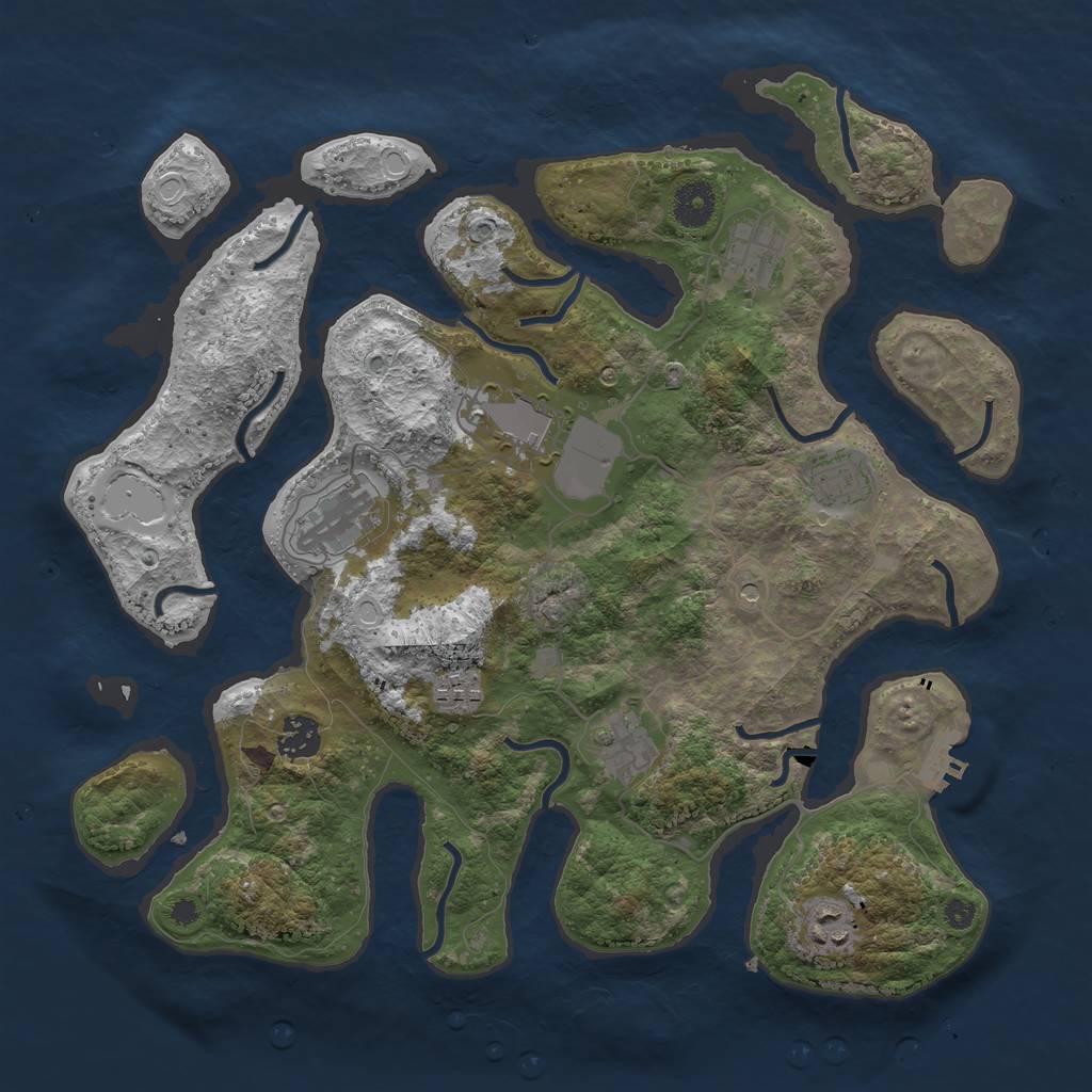 Rust Map: Procedural Map, Size: 3700, Seed: 330711, 15 Monuments