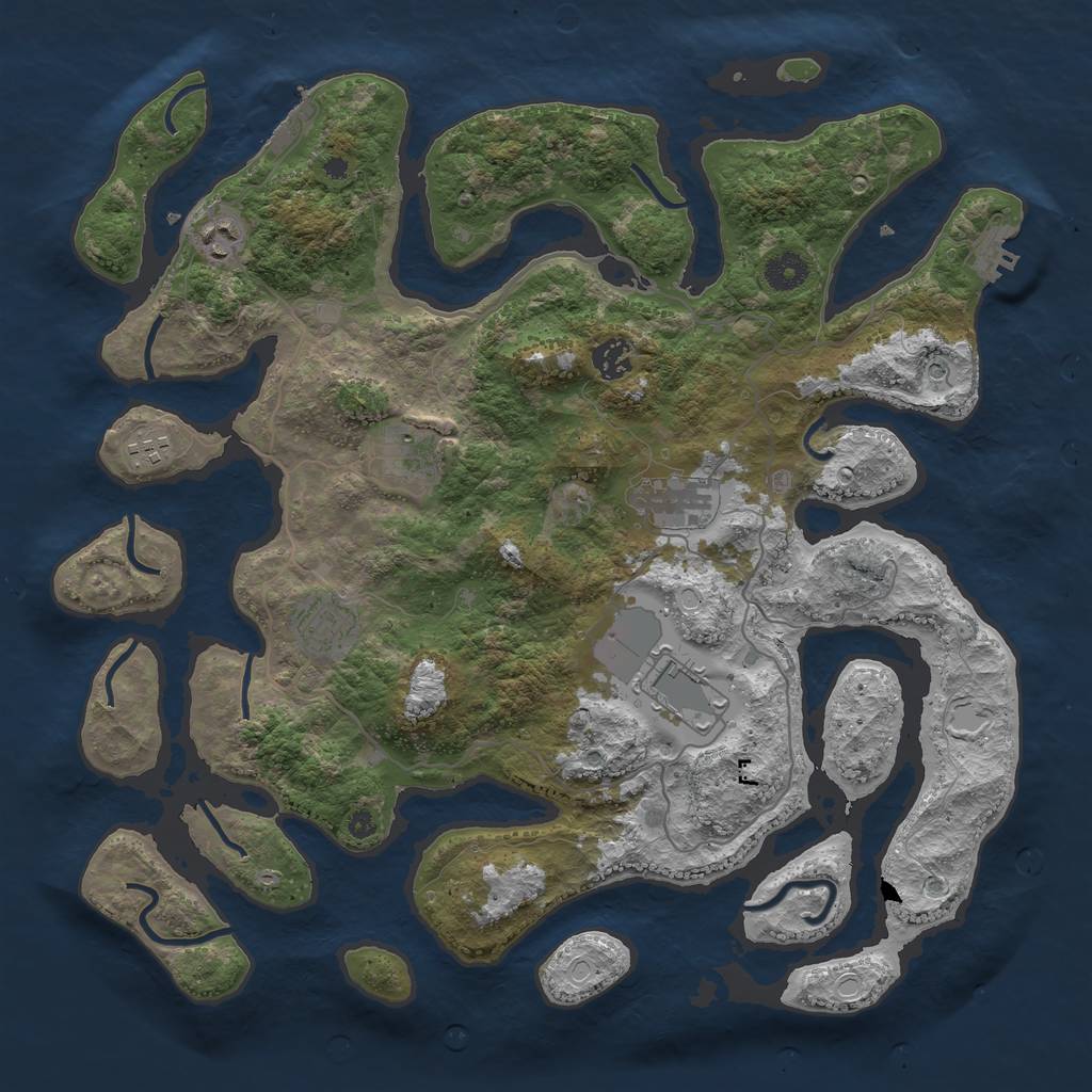 Rust Map: Procedural Map, Size: 4000, Seed: 5759418, 15 Monuments