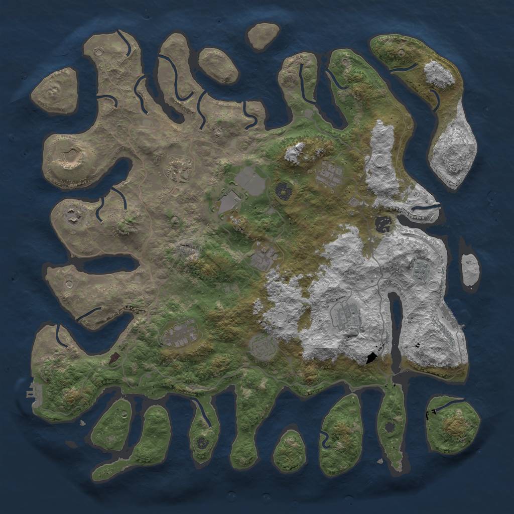 Rust Map: Procedural Map, Size: 4500, Seed: 19520311, 19 Monuments