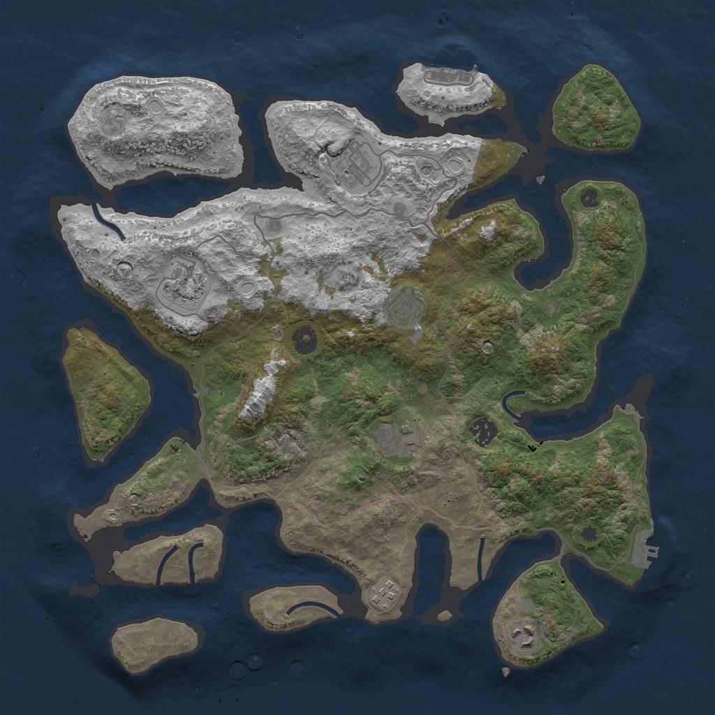 Rust Map: Procedural Map, Size: 4000, Seed: 558390674, 15 Monuments