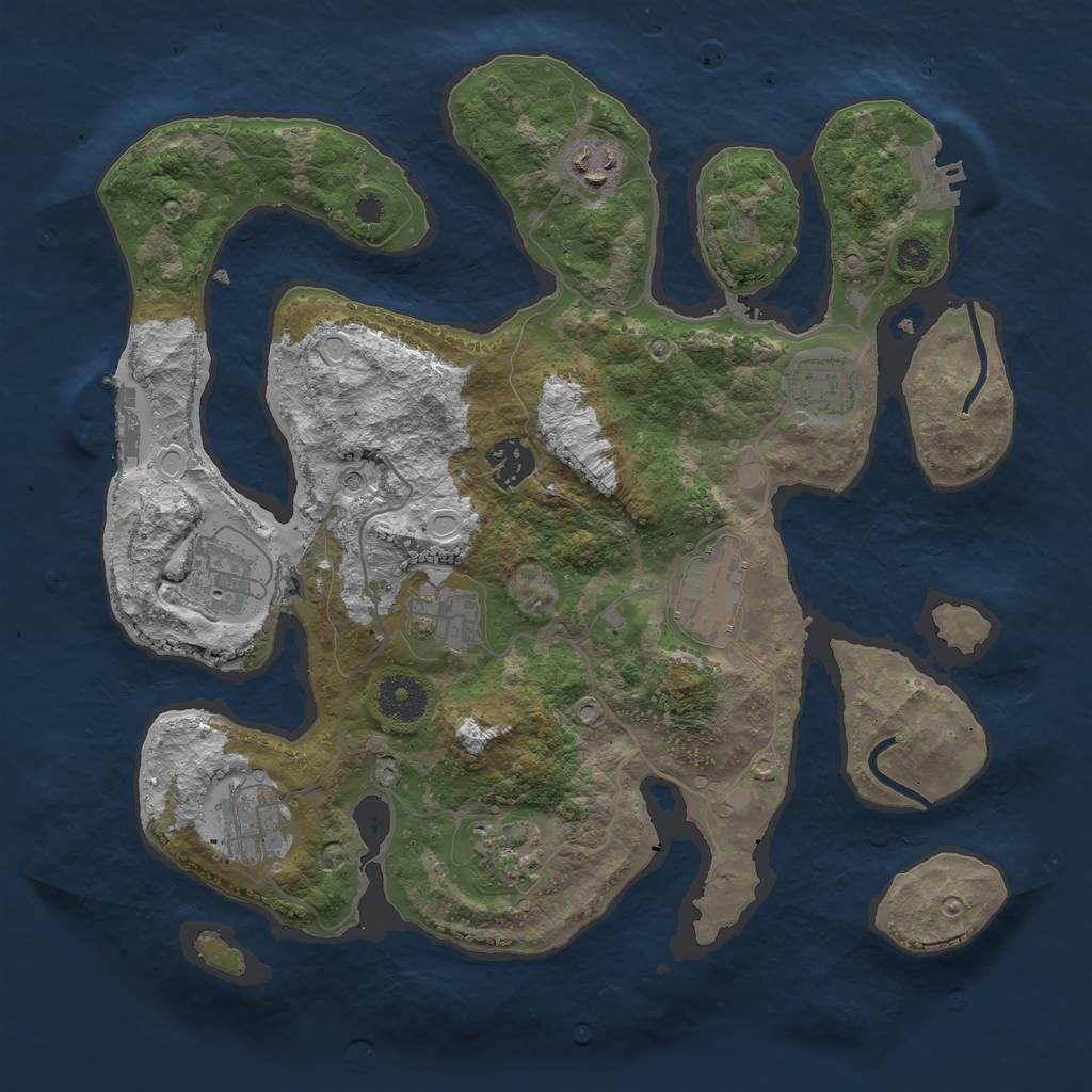 Rust Map: Procedural Map, Size: 3400, Seed: 329198789, 16 Monuments