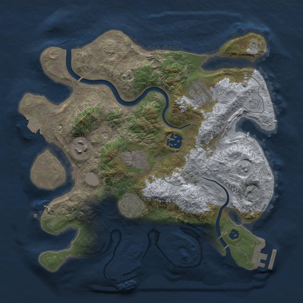 Rust Map: Procedural Map, Size: 3000, Seed: 419723, 12 Monuments