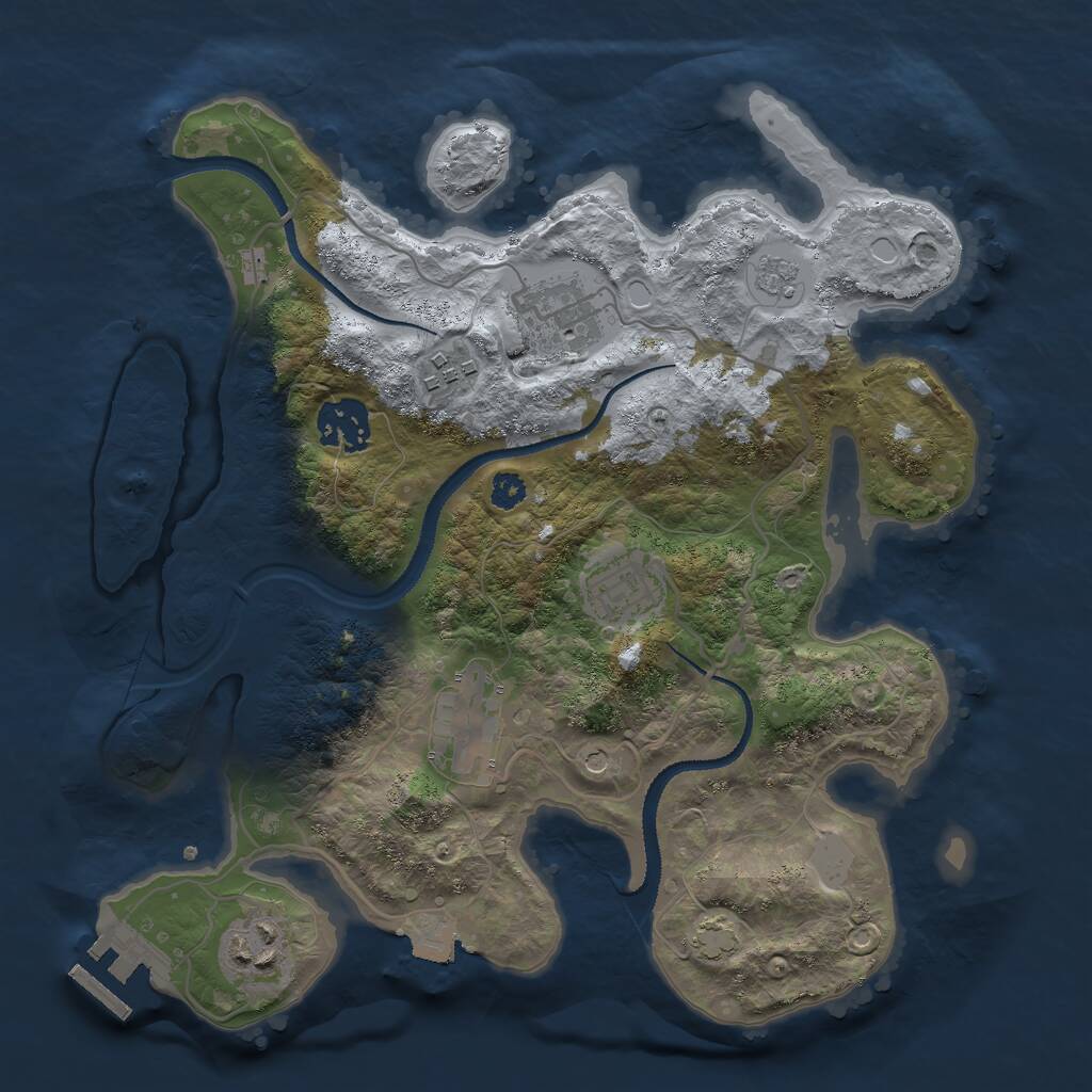 Rust Map: Procedural Map, Size: 3000, Seed: 731148, 11 Monuments