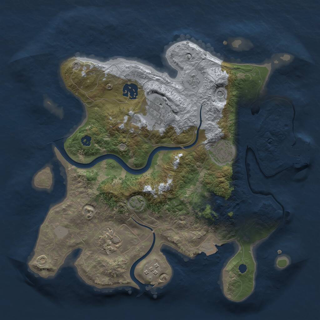 Rust Map: Procedural Map, Size: 3000, Seed: 541500, 10 Monuments
