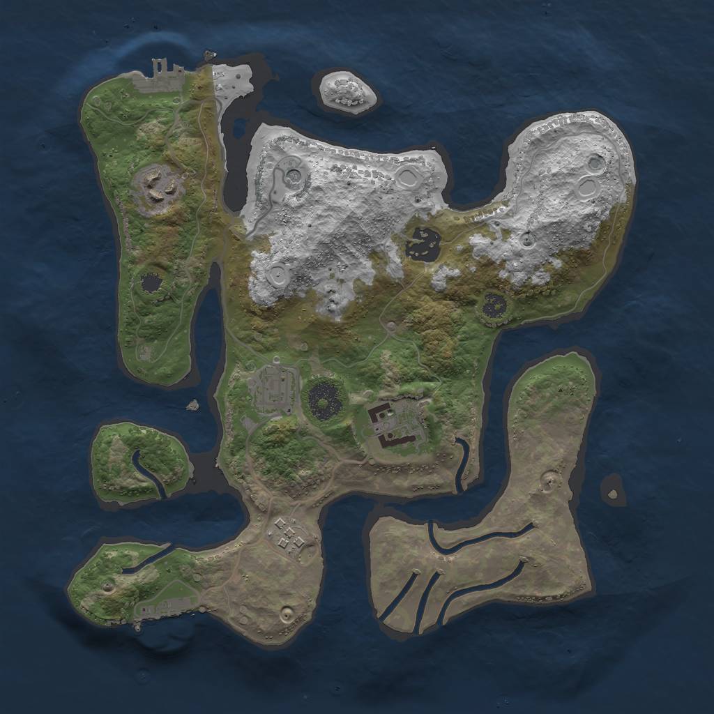 Rust Map: Procedural Map, Size: 3000, Seed: 256302, 13 Monuments