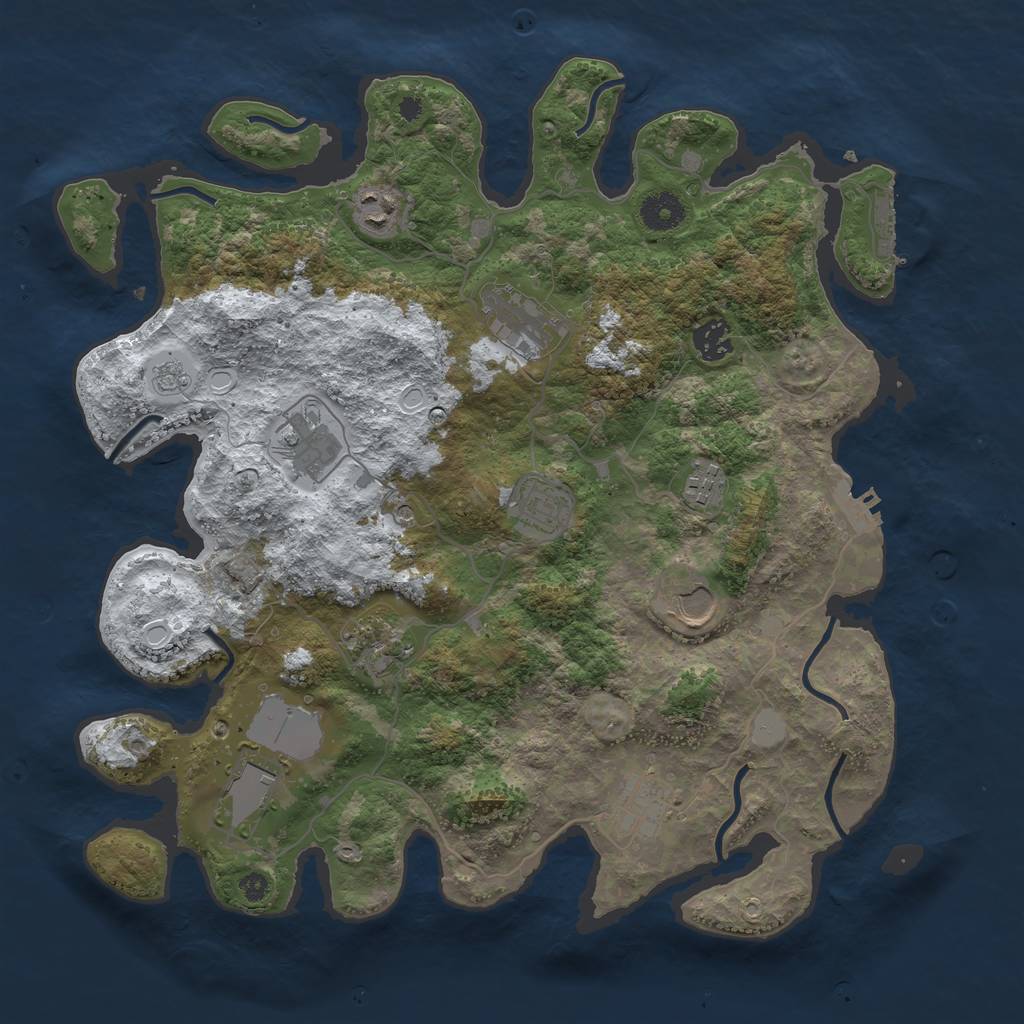 Rust Map: Procedural Map, Size: 3750, Seed: 23897433, 19 Monuments