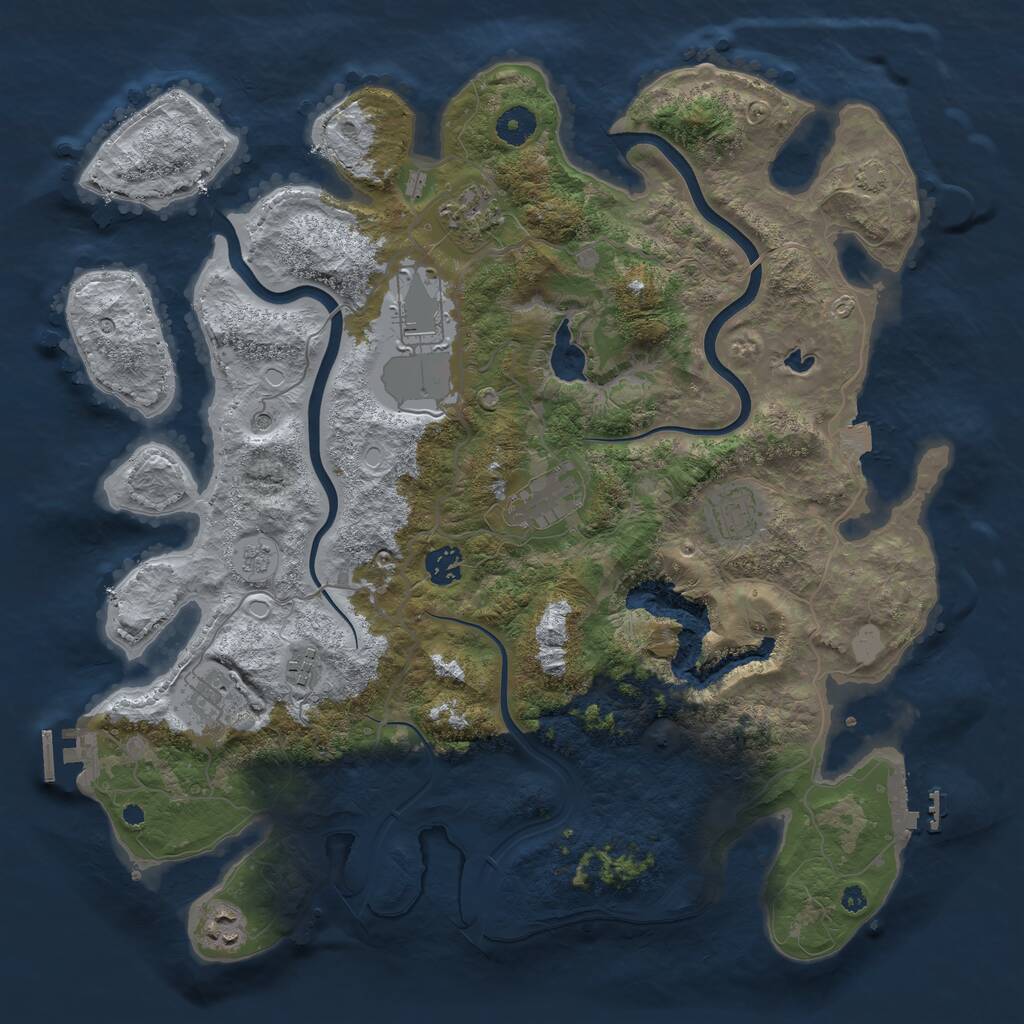 Rust Map: Procedural Map, Size: 4000, Seed: 1320079344, 14 Monuments