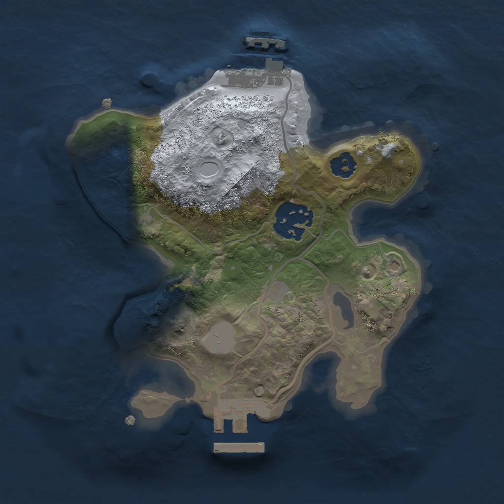 Rust Map: Procedural Map, Size: 2000, Seed: 447268, 4 Monuments