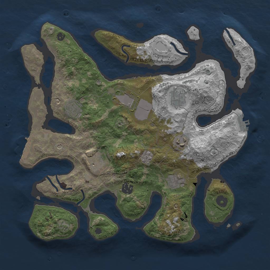 Rust Map: Procedural Map, Size: 3500, Seed: 42342, 16 Monuments