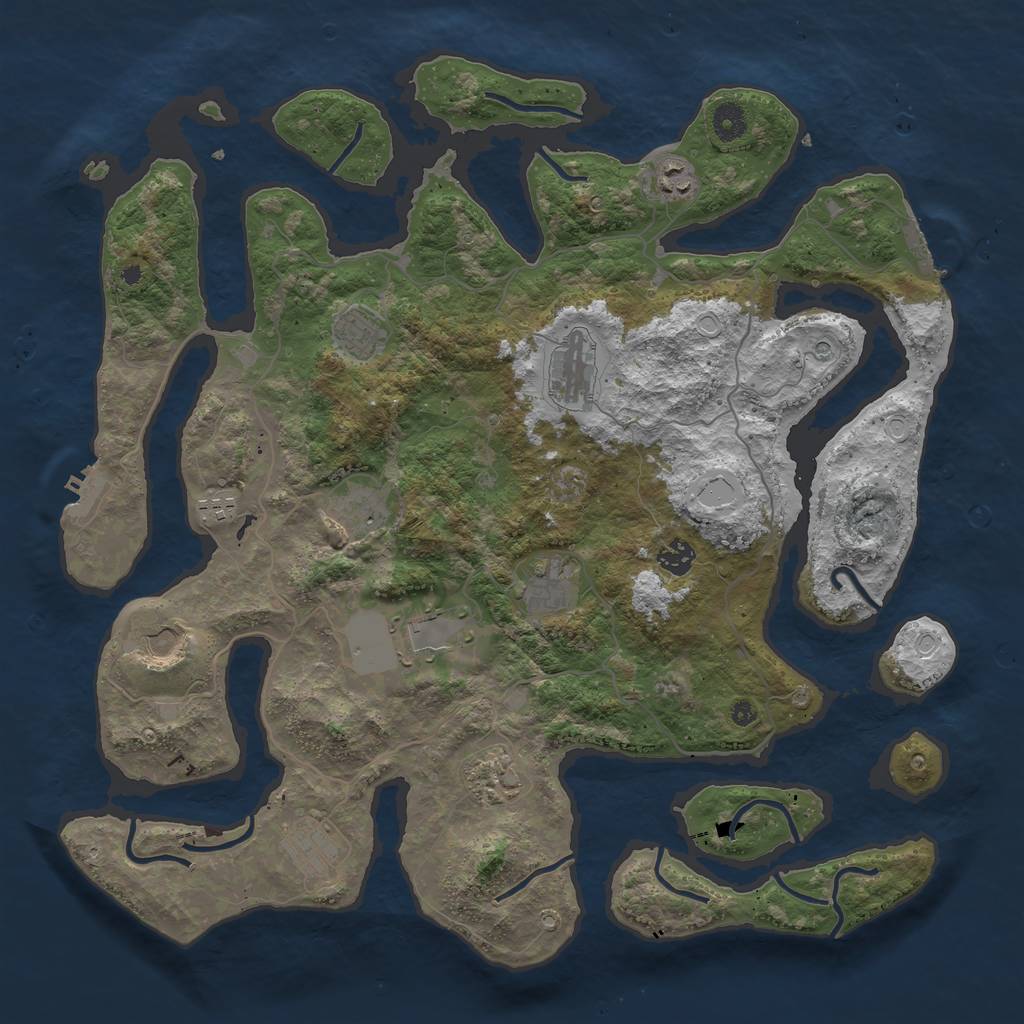 Rust Map: Procedural Map, Size: 4250, Seed: 1163234884, 19 Monuments