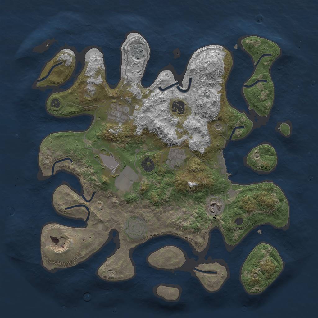 Rust Map: Procedural Map, Size: 3500, Seed: 93439721, 15 Monuments