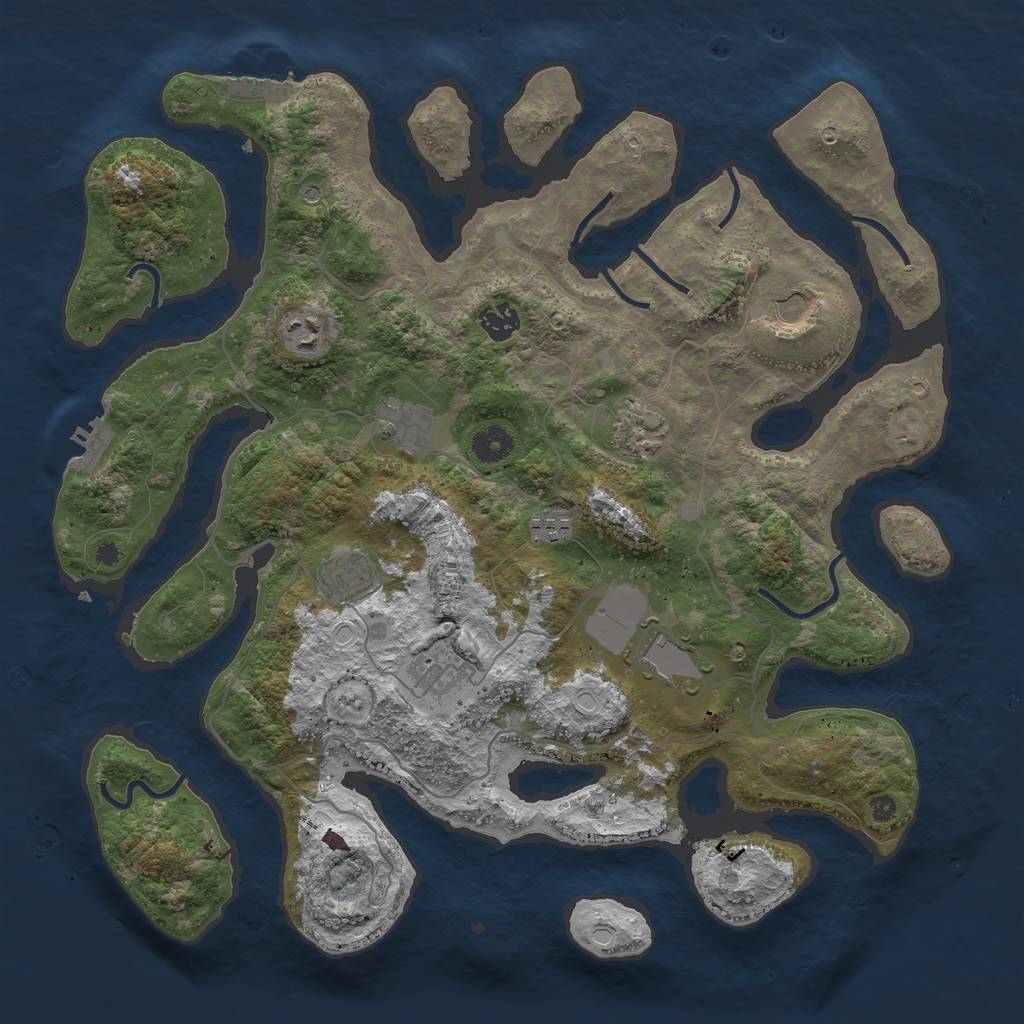 Rust Map: Procedural Map, Size: 4000, Seed: 6507, 17 Monuments