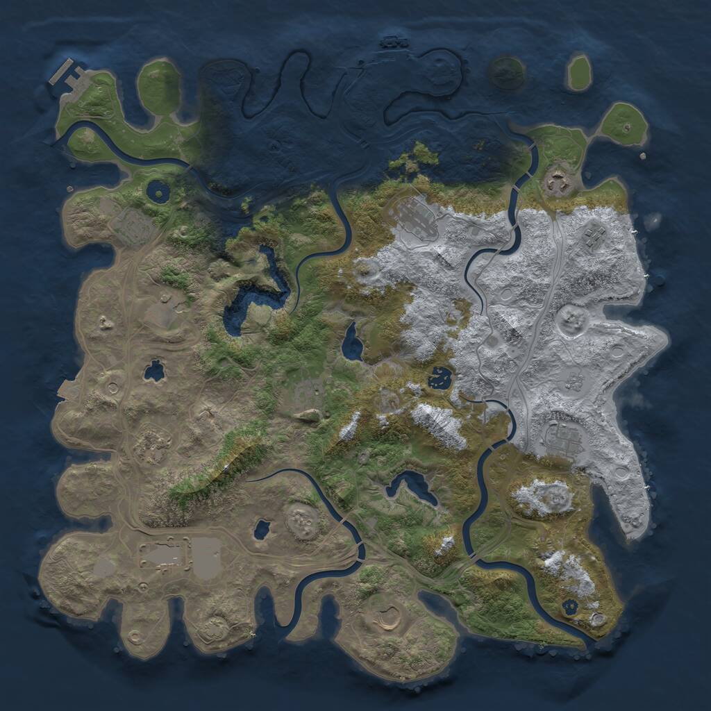 Rust Map: Procedural Map, Size: 4500, Seed: 236958, 17 Monuments