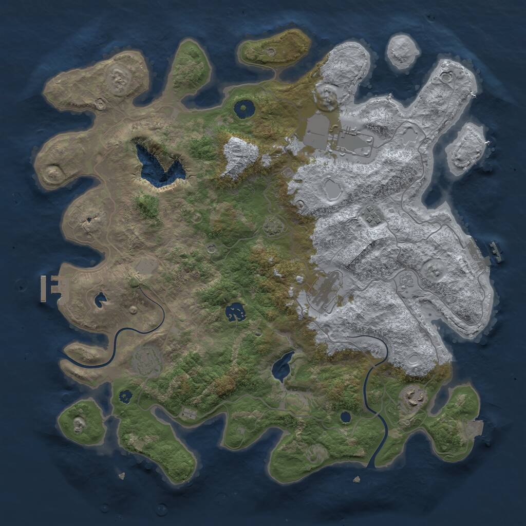 Rust Map: Procedural Map, Size: 4000, Seed: 4096, 12 Monuments