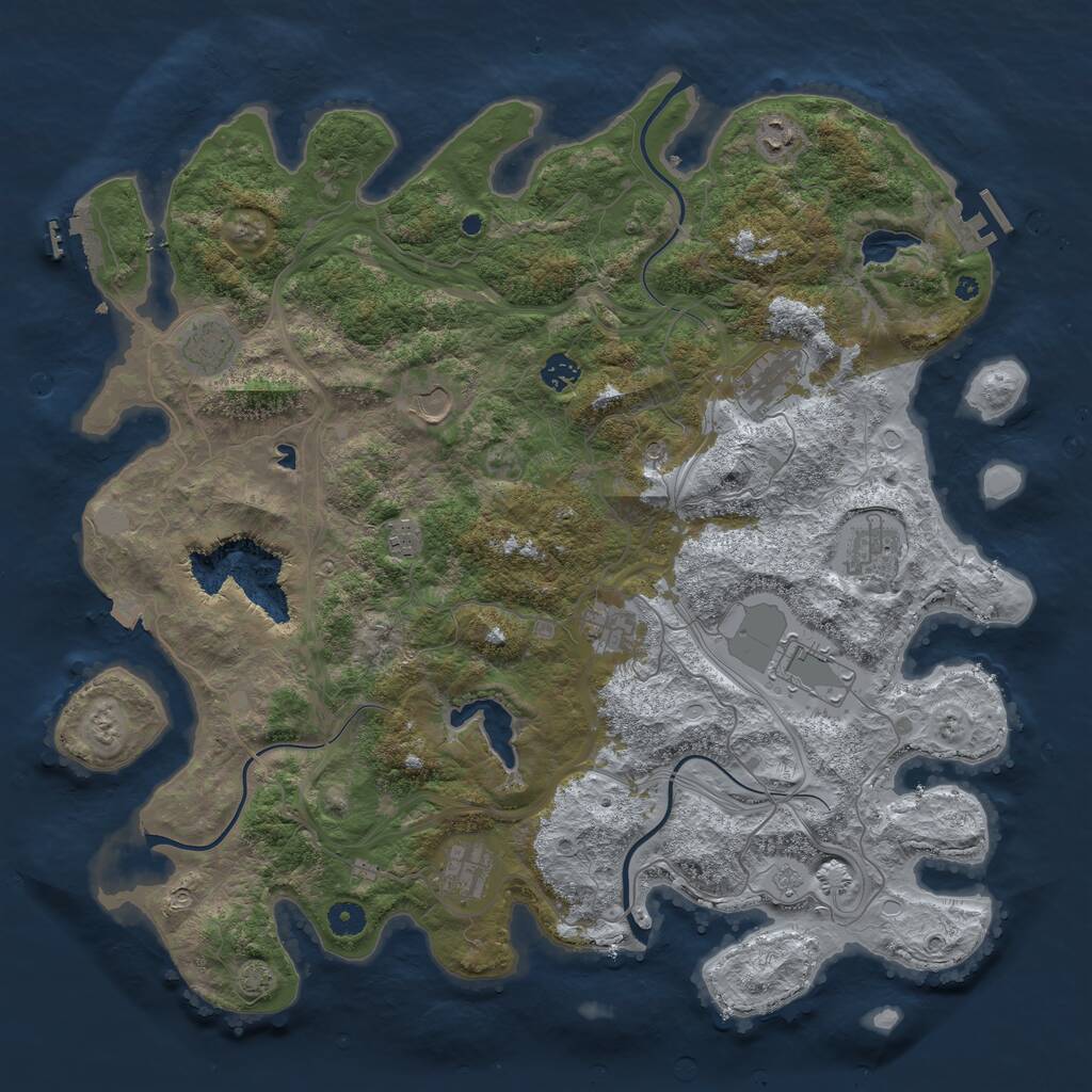 Rust Map: Procedural Map, Size: 4500, Seed: 218643458, 16 Monuments