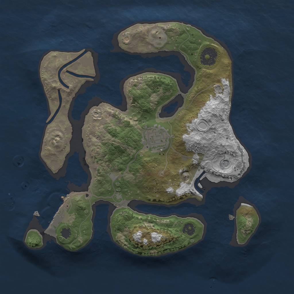 Rust Map: Procedural Map, Size: 2500, Seed: 2684219, 8 Monuments