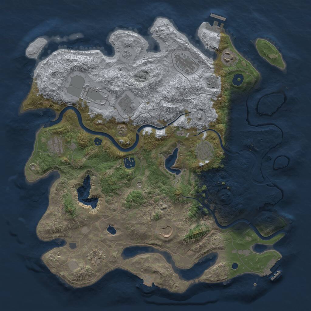 Rust Map: Procedural Map, Size: 4000, Seed: 6787618, 16 Monuments